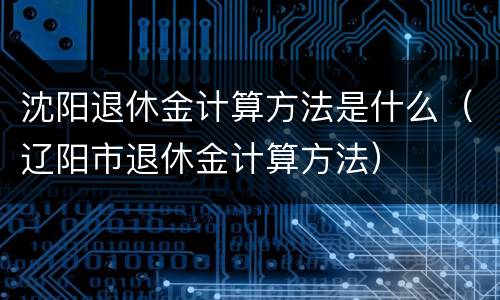 沈阳退休金计算方法是什么（辽阳市退休金计算方法）