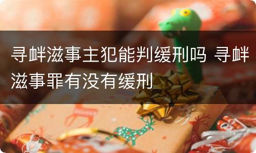 寻衅滋事主犯能判缓刑吗 寻衅滋事罪有没有缓刑