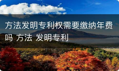 方法发明专利权需要缴纳年费吗 方法 发明专利