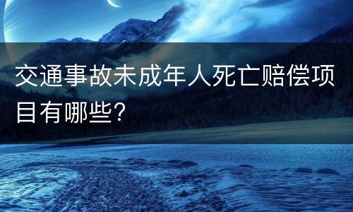 交通事故未成年人死亡赔偿项目有哪些?