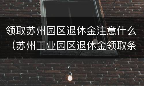 领取苏州园区退休金注意什么（苏州工业园区退休金领取条件）