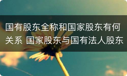 国有股东全称和国家股东有何关系 国家股东与国有法人股东