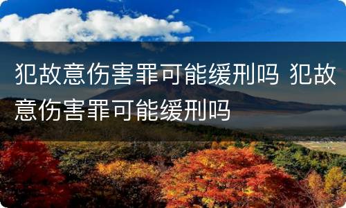 犯故意伤害罪可能缓刑吗 犯故意伤害罪可能缓刑吗