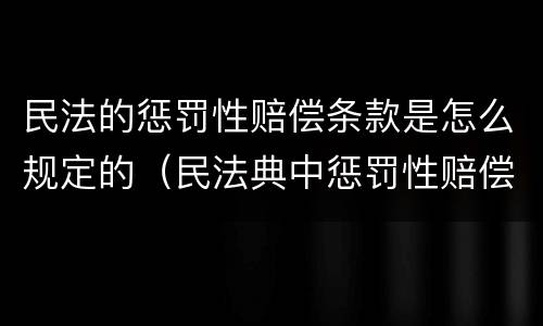 民法的惩罚性赔偿条款是怎么规定的（民法典中惩罚性赔偿）