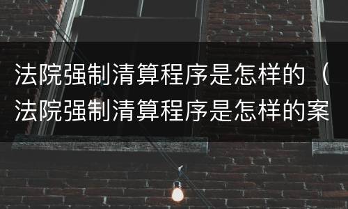 法院强制清算程序是怎样的（法院强制清算程序是怎样的案例）