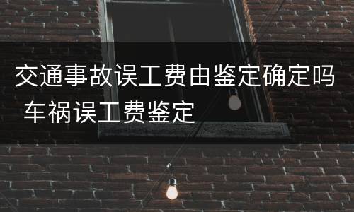 交通事故误工费由鉴定确定吗 车祸误工费鉴定