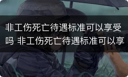 非工伤死亡待遇标准可以享受吗 非工伤死亡待遇标准可以享受吗多少钱