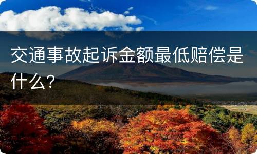 交通事故起诉金额最低赔偿是什么？