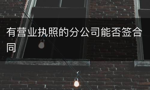 有营业执照的分公司能否签合同