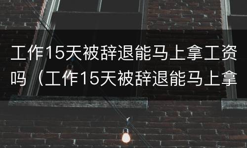 工作15天被辞退能马上拿工资吗（工作15天被辞退能马上拿工资吗）