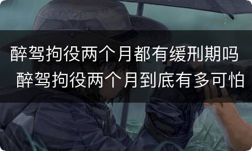 醉驾拘役两个月都有缓刑期吗 醉驾拘役两个月到底有多可怕