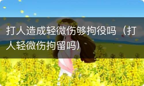 打人造成轻微伤够拘役吗（打人轻微伤拘留吗）