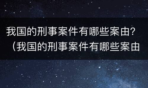 我国的刑事案件有哪些案由？（我国的刑事案件有哪些案由和规定）