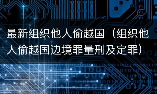 最新组织他人偷越国（组织他人偷越国边境罪量刑及定罪）