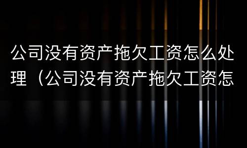 公司没有资产拖欠工资怎么处理（公司没有资产拖欠工资怎么处理呢）