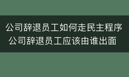 公司辞退员工如何走民主程序 公司辞退员工应该由谁出面