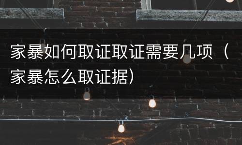 家暴如何取证取证需要几项（家暴怎么取证据）