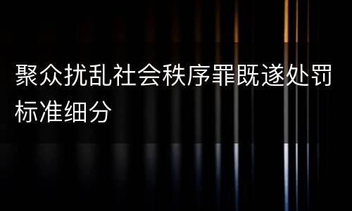 聚众扰乱社会秩序罪既遂处罚标准细分