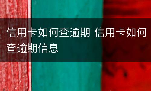 信用卡如何查逾期 信用卡如何查逾期信息