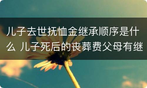 儿子去世抚恤金继承顺序是什么 儿子死后的丧葬费父母有继承权吗