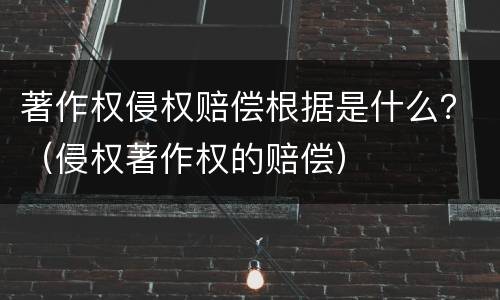 著作权侵权赔偿根据是什么？（侵权著作权的赔偿）