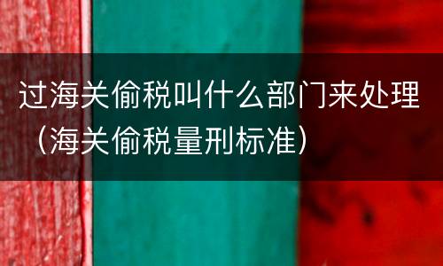 过海关偷税叫什么部门来处理（海关偷税量刑标准）