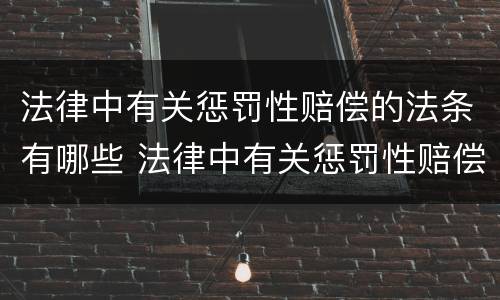 法律中有关惩罚性赔偿的法条有哪些 法律中有关惩罚性赔偿的法条有哪些呢