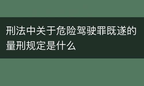 刑法中关于危险驾驶罪既遂的量刑规定是什么