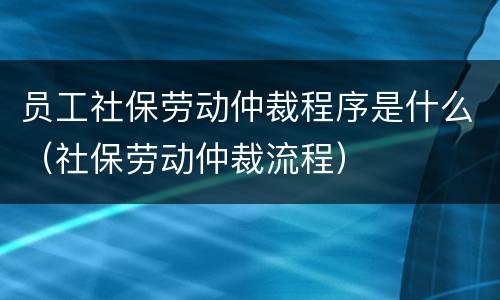 员工社保劳动仲裁程序是什么（社保劳动仲裁流程）