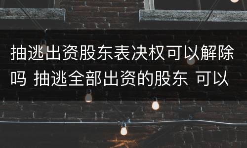 抽逃出资股东表决权可以解除吗 抽逃全部出资的股东 可以剥夺其股东资格吗