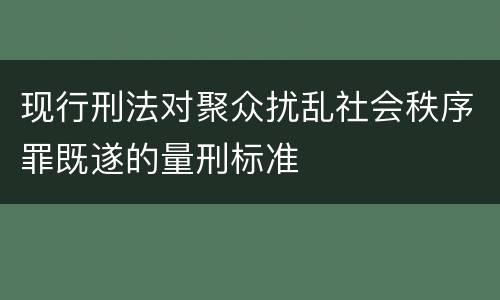 现行刑法对聚众扰乱社会秩序罪既遂的量刑标准