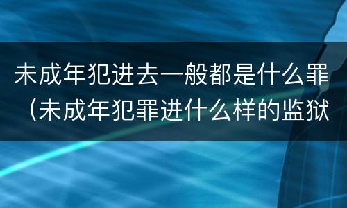 未成年犯进去一般都是什么罪（未成年犯罪进什么样的监狱）