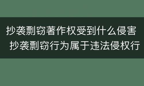 抄袭剽窃著作权受到什么侵害 抄袭剽窃行为属于违法侵权行为