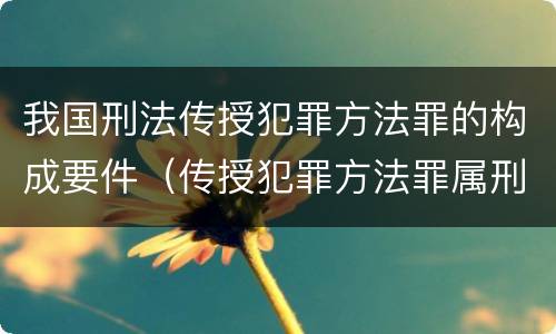 我国刑法传授犯罪方法罪的构成要件（传授犯罪方法罪属刑法规定的）