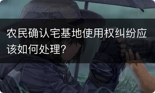 农民确认宅基地使用权纠纷应该如何处理?