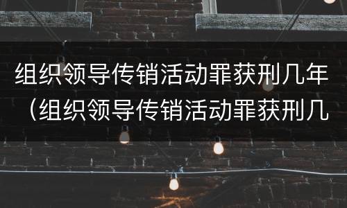 组织领导传销活动罪获刑几年（组织领导传销活动罪获刑几年判刑）