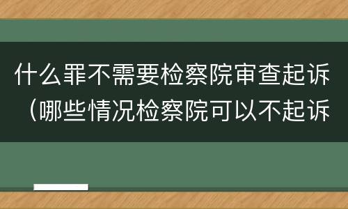 什么罪不需要检察院审查起诉（哪些情况检察院可以不起诉）