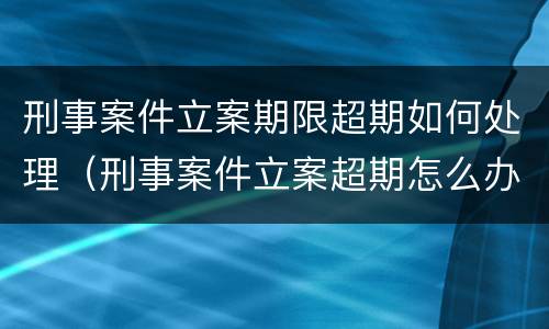 刑事案件立案期限超期如何处理（刑事案件立案超期怎么办）