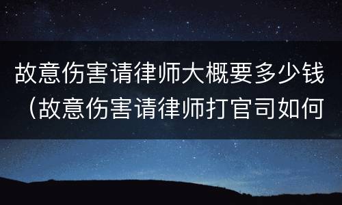 故意伤害请律师大概要多少钱（故意伤害请律师打官司如何收费）