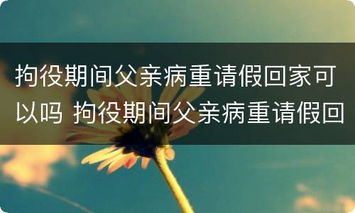 拘役期间父亲病重请假回家可以吗 拘役期间父亲病重请假回家可以吗知乎