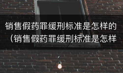 销售假药罪缓刑标准是怎样的（销售假药罪缓刑标准是怎样的处罚）