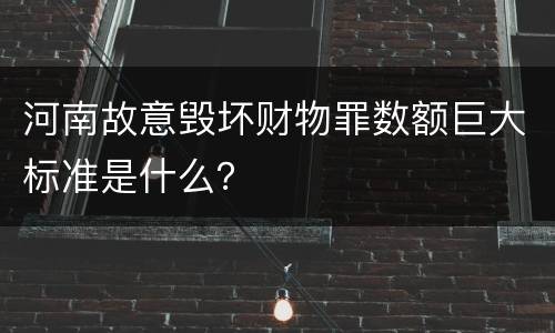 河南故意毁坏财物罪数额巨大标准是什么？