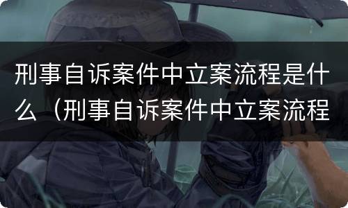 刑事自诉案件中立案流程是什么（刑事自诉案件中立案流程是什么意思）