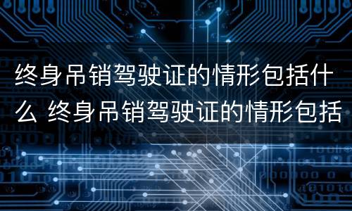 终身吊销驾驶证的情形包括什么 终身吊销驾驶证的情形包括什么意思