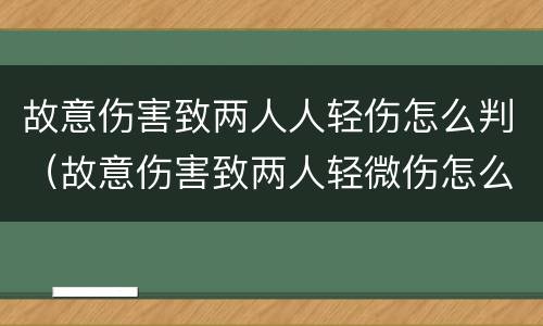 故意伤害致两人人轻伤怎么判（故意伤害致两人轻微伤怎么判）