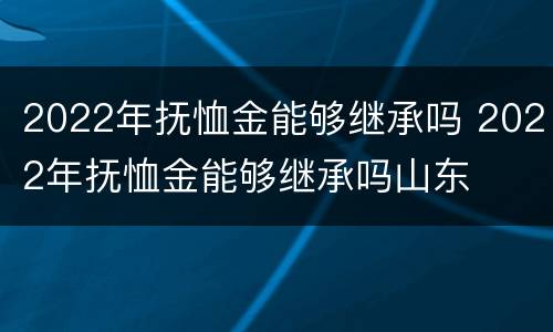 2022年抚恤金能够继承吗 2022年抚恤金能够继承吗山东