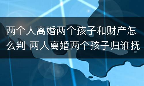 两个人离婚两个孩子和财产怎么判 两人离婚两个孩子归谁抚养