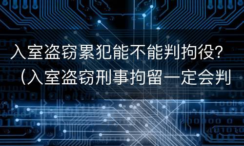 入室盗窃累犯能不能判拘役？（入室盗窃刑事拘留一定会判刑吗）