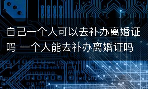 自己一个人可以去补办离婚证吗 一个人能去补办离婚证吗