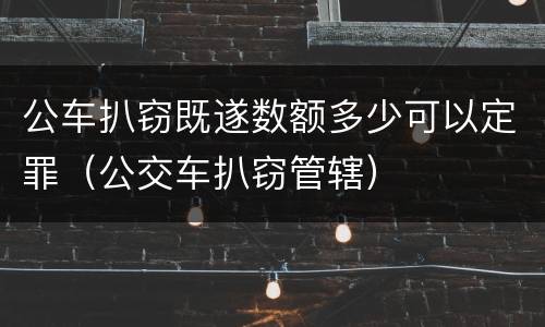 公车扒窃既遂数额多少可以定罪（公交车扒窃管辖）